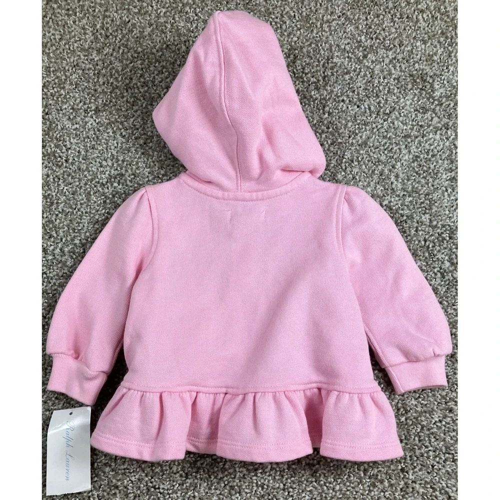 Ralph Lauren 2 Piece Girls Hoodie Pants‎ Set NEW Size 3 Months Ruffle